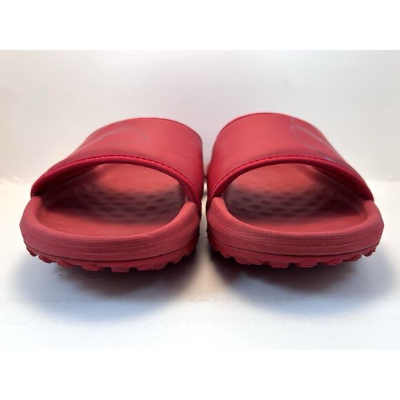 Under Armour‎ UA Slides Collegiate Athletic University of Wisconsin Red W Shoes - Picture 9 of 11